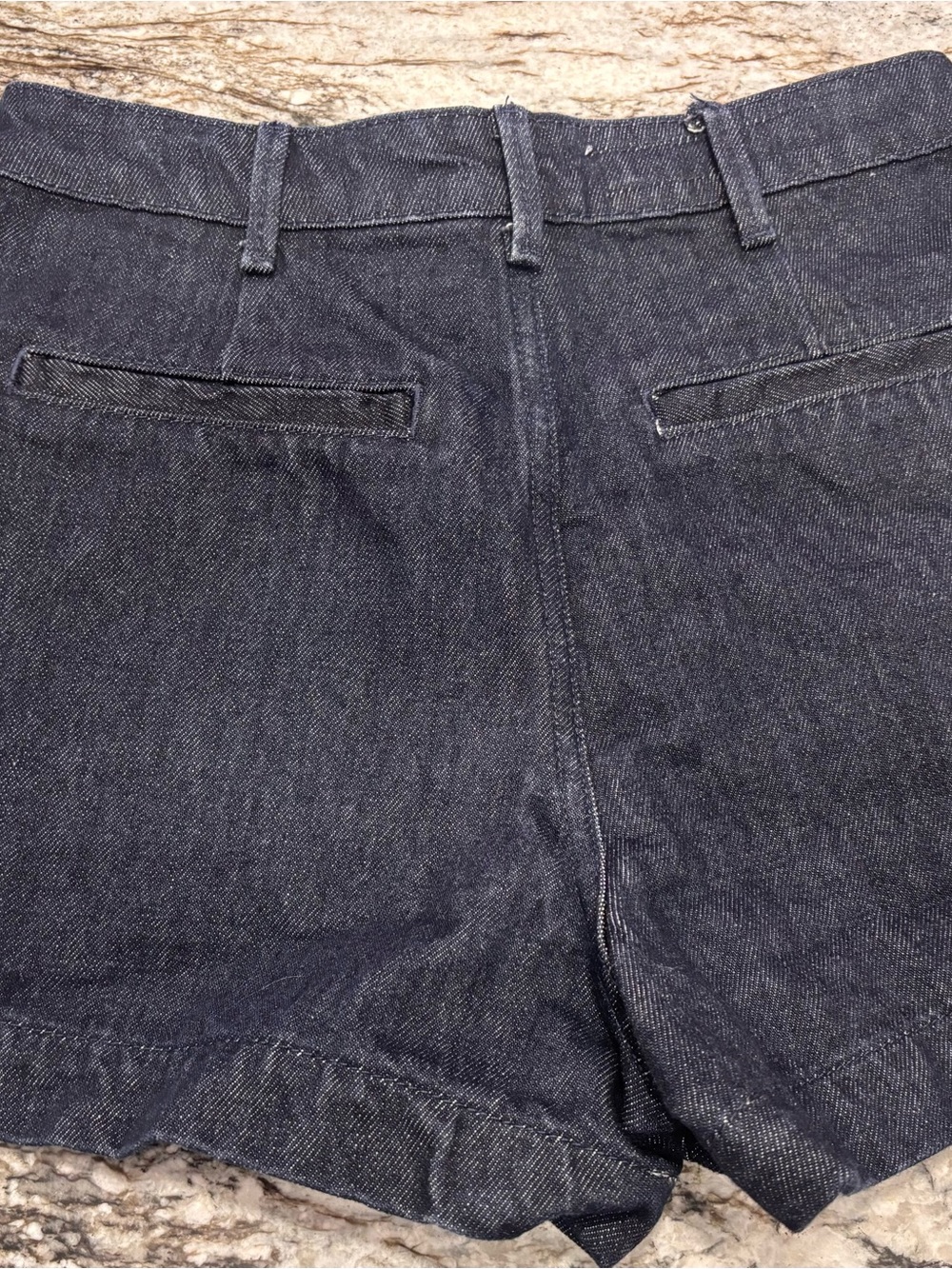 Zara Black Denim Shorts with White Trim NWOT Size 4 - Picture 6 of 7
